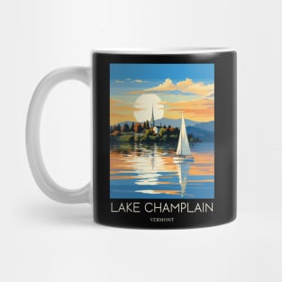 A Pop Art Travel Print of Lake Champlain - Vermont - US Mug